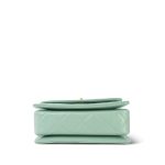 23P Light Green Shiny Calfskin Quilted Pink/Green Chain Top Handle Flap With Chain Aged Gold Hardware - Image 12