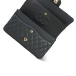 21B Dark Grey Caviar Quilted Classic Flap Medium Light Gold Hardware - Image 13