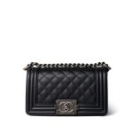 Black Boy Bag Small Caviar Quilted Ruthenium Hardware - Image 4