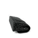 So Black Shiny Crumpled Calfskin Quilted Medium Classic Flap - Image 11
