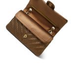 18C Bronze Chevron Calfskin Quilted Classic Flap Medium Aged Gold Hardware - Image 16