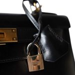 Kelly Sellier 28 Black Box Calfskin Gold Plated [D] Stamp - Image 5