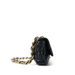 Black Lambskin Quilted Funky Town Flap Small Aged Gold Hardware - Image 5