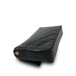 Black Lambskin Quilted Rectangular Push Lock Single Flap Gold Hardware - Image 9