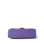 20S Purple Caviar Quilted Classic Flap Small Light Gold Hardware - Image 9