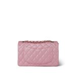 19S Iridescent Pink Caviar Quilted Small Classic Flap with LGHW - Image 3