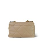 21B Beige Lambskin Quilted 19 Flap Medium/Large Mixed Hardware - Image 5