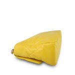 20B Yellow Goatskin Quilted Large 19 Flap Mixed Hardware - Image 3