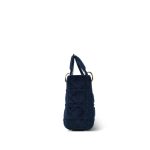 Mini Lady Dior Bag Navy Velvet - Image 9