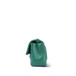 22A Iridescent Green Lambskin Quilted Mini Rectangular Single Flap LGHW - Image 2