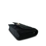 20A Black Velvet Quilted Crystal Pearl Crush Wallet On Chain WOC LGHW - Image 7