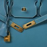 Birkin 35 Bleu Jean Togo Gold Plated N Square Stamp - Image 19