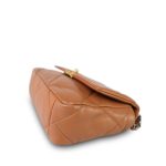 23C Caramel Lambskin Quilted 19 Flap Small Mixed Hardware - Image 8