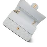 Vintage Light Blue Lambskin Quilted Medium Classic Flap Gold Hardware - Image 12