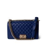 Blue Caviar Quilted Boy Bag Medium Light Gold Hardware - Image 10