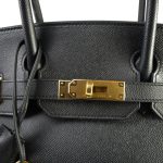 Birkin 30 Noir Epsom Gold Plated C Stamp - Image 4