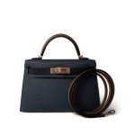Mini Kelly Sellier Tri-Color Gris Misty/Noir/Alezan Epsom Gold Plated W Stamp