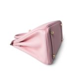 Birkin 25 Rose Sakura Swift Gold Plated X Stamp - Image 7