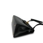 Mini Kelly Sellier 20 Black Box Calfskin Gold Plated M Circle Stamp - Image 11