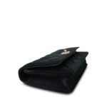 20A Black Velvet Quilted Crystal Pearl Crush Wallet On Chain WOC LGHW - Image 8