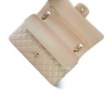 21S Pearly Beige Calfskin Classic Flap Medium Light Gold Hardware - Image 11