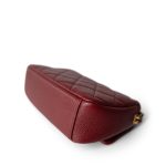 Burgundy Caviar Quilted Chain Medallion Flap Mini Antique Gold Hardware - Image 9