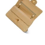 Light Beige Lambskin Quilted Classic Flap Small Gold Hardware - Image 16
