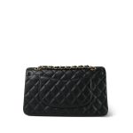 20C Black Caviar Quilted Classic Flap Medium Gold Hardware - Image 2