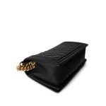 Black Calfskin Quilted Old Medium Boy Bag Aged Gold Hardware - Image 2