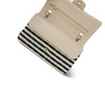 Ivory/Black Striped Coco Sailor Pearl Classic Flap GHW - Image 13