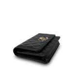 20K Black Caviar Quilted Wallet on Chain French New Wave Chain CC WOC Light Gold hardware - Image 12