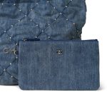 24S Washed Denim Quilted Small 22 Hobo Bag - Image 11