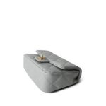 24P Grey Caviar Quilted Sweetheart Mini Flap Aged Gold Hardware - Image 5