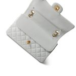 Vintage White Lambskin Quilted Classic Flap Medium GHW - Image 11