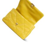 20B Yellow Goatskin Quilted Large 19 Flap Mixed Hardware - Image 5