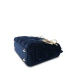 Mini Lady Dior Bag Navy Velvet - Image 25