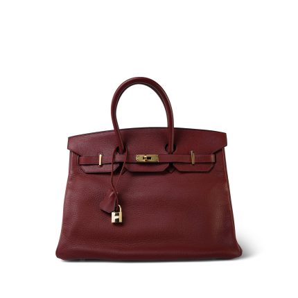 Birkin 35 Rouge H Buffle Skipper Gold Plated [F] Stamp