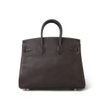 Birkin 25 Ebène Veau Togo Gold Plated Z Stamp - Image 12