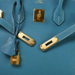 Birkin 35 Bleu Jean Togo Gold Plated N Square Stamp - Image 18