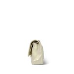 20B Iridescent White Calfskin Quilted Classic Flap Medium Light Gold Hardware - Image 3