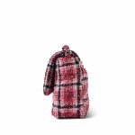 22A Red Multicolor Tweed Quilted 19 Flap Small Mixed Hardware - Image 3