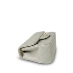 22C Grey Lambskin Quilted Mini Square Flap Light Gold Hardware - Image 9