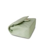 22C Light Green Caviar Quilted Classic Flap Small Light Gold Hardware - Image 5