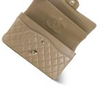 21S Iridescent Dark Beige Classic Flap Medium LGHW - Image 12