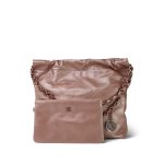 22A Metallic Pink / Rose Calfskin Quilted 22 Hobo Bag Small - Image 17