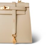 Kelly 25 Sellier Parchemin / Light Beige Box Calfksin E Square Stamp - Image 3