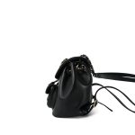 24P Black Lambskin Leather Duma Backpack Small Light Gold Hardware - Image 3