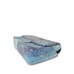 18S Blue Waterfall Sequin Jumbo Single Flap Bag Silver Hardware - Image 5
