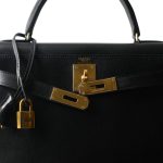 Kelly Sellier 28 Black Box Calfskin Gold Plated (H) Stamp - Image 11