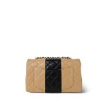 Beige/Black Bi-Color Lambskin Quilted Mini Rectangular Flap Light Gold Hardware - Image 5